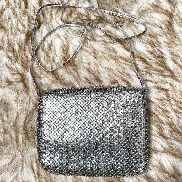 Vintage silver mesh shoulder / crossbody bag - Picture 2 of 7